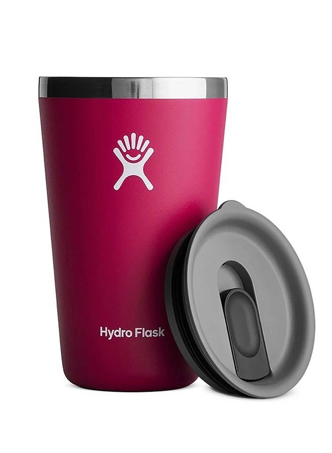Hydro Flask كوب تامبلر من الفولاذ المقاوم للصدأ سعة 16 أونصة مع غطاء قابل للضغط وخالي من BPA - Image 1