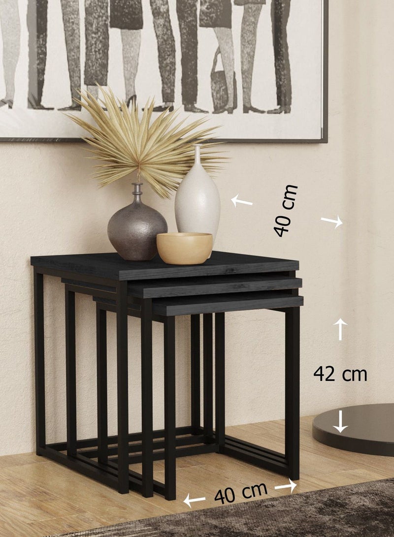 Home Gallery Metal Nesting Table 3-Piece - Image 2