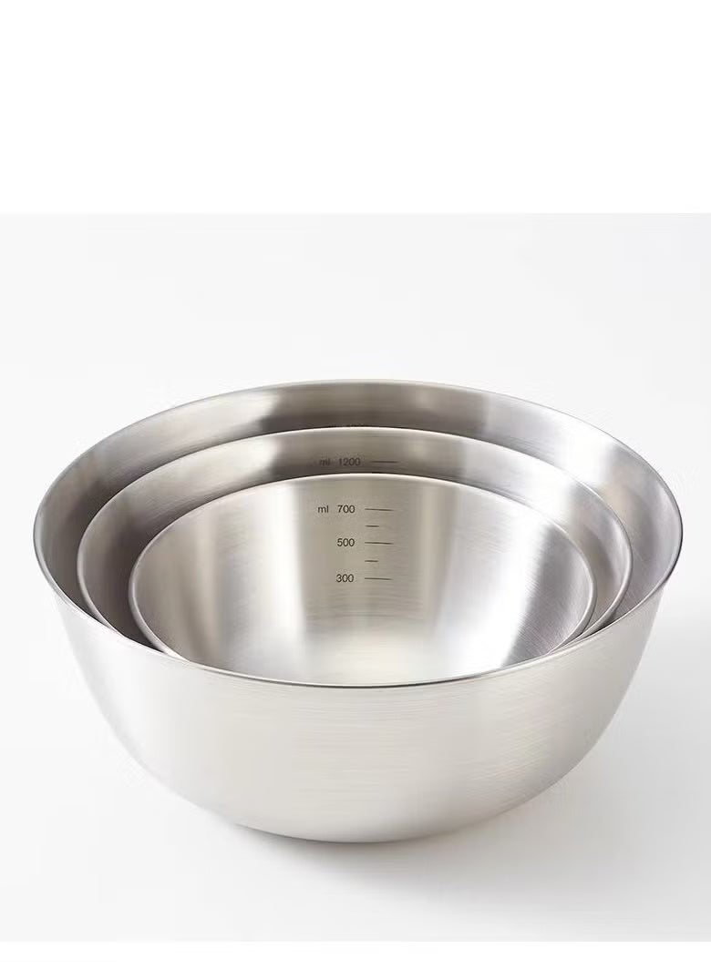 3-piece 304 Stainless Steel Basin,Beat Eggs,Kenad Into Dough, Fruit Salad And Prepare Vegetables 700ml+1200ml+2000ml - Image 1