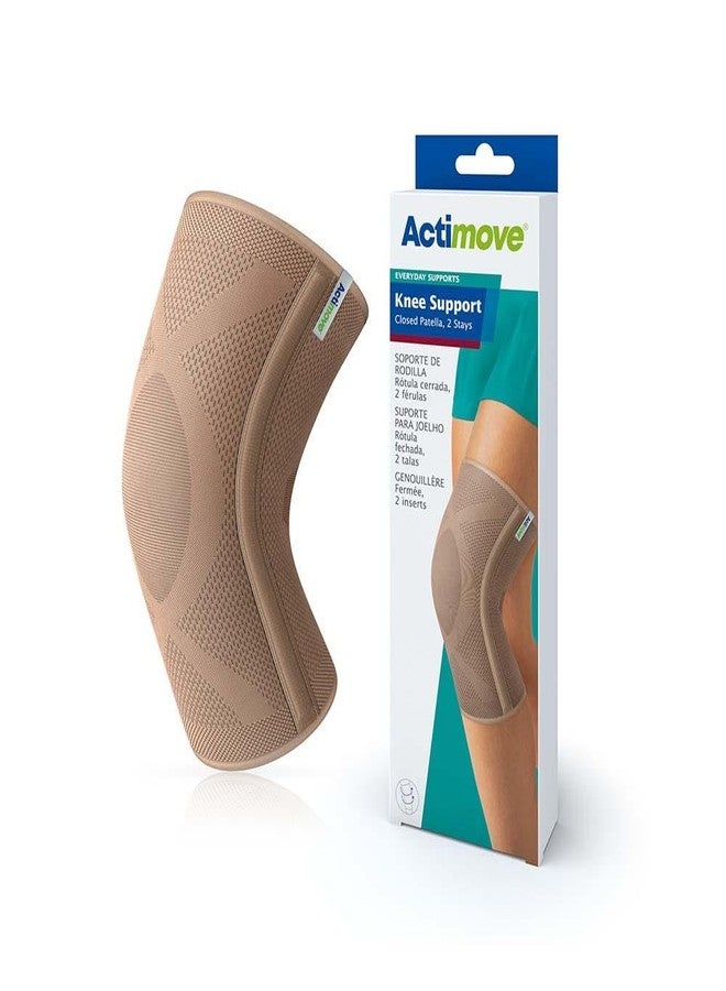 Actimove Everyday Supports Knee Brace | Closed Patella, 2 Stays Left & Right Compatible Knee Support for Meniscus Tear, Knee Pain, ACL, MCL, Injury Recovery | Men & Women, Beige, Large - Image 1
