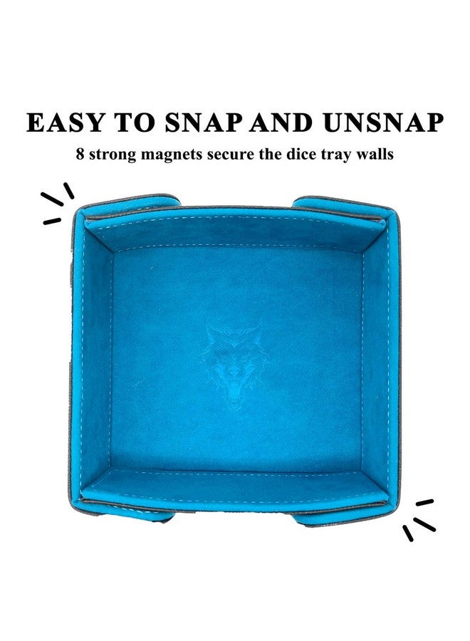 Norse Foundry Magnetic Folding Dice Tray - A Portable Option for Quieter Dice Rolling, or Dice Games, Perfect for Dice Enthusiasts, Playing Cards, RPG Players, and Dice Collectors (Blue) - Image 4