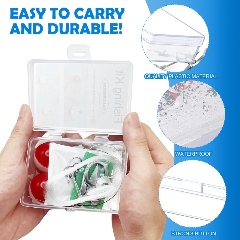 yasuwekik 4 Pack Mini Fishing Kits Bulk Small Emergency Survival Fishing Kits Outdoor Compact Fishing Tackle Kits with Case for Beginner Christmas Shoebox Fillers for Fishing Party Favors - Image 3