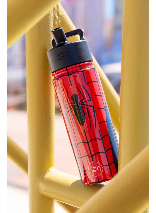 Simple Modern زجاجة ماء بسيطة وعصرية للأطفال مع غطاء قشة | مارفل سبايدر مان 18 أونصة كوب فولاذي مقاوم للصدأ معزول للأولاد، المدرسة | درع العنكبوت - Image 2