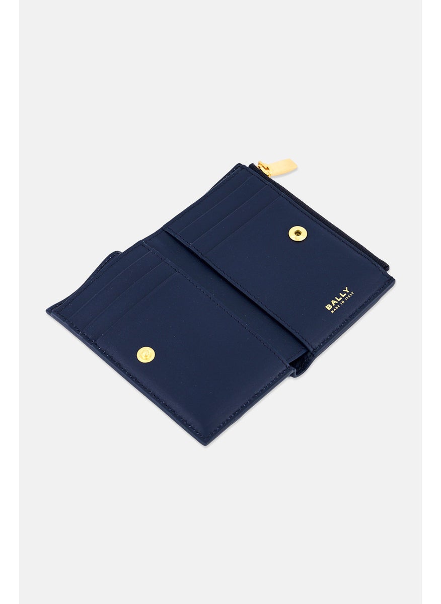BALLY Women Brand Logo Foldable Wallet, Navy  - Image 3
