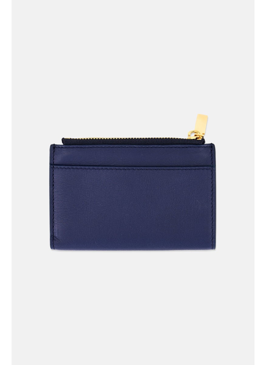 BALLY Women Brand Logo Foldable Wallet, Navy  - Image 2