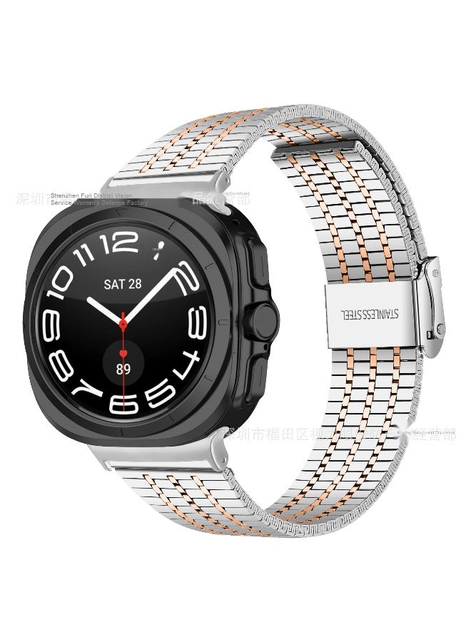 NIBEMINENT Premium Seven-Bead Stainless Steel Watch Band for Samsung Galaxy Watch Ultra 47mm  - Image 2