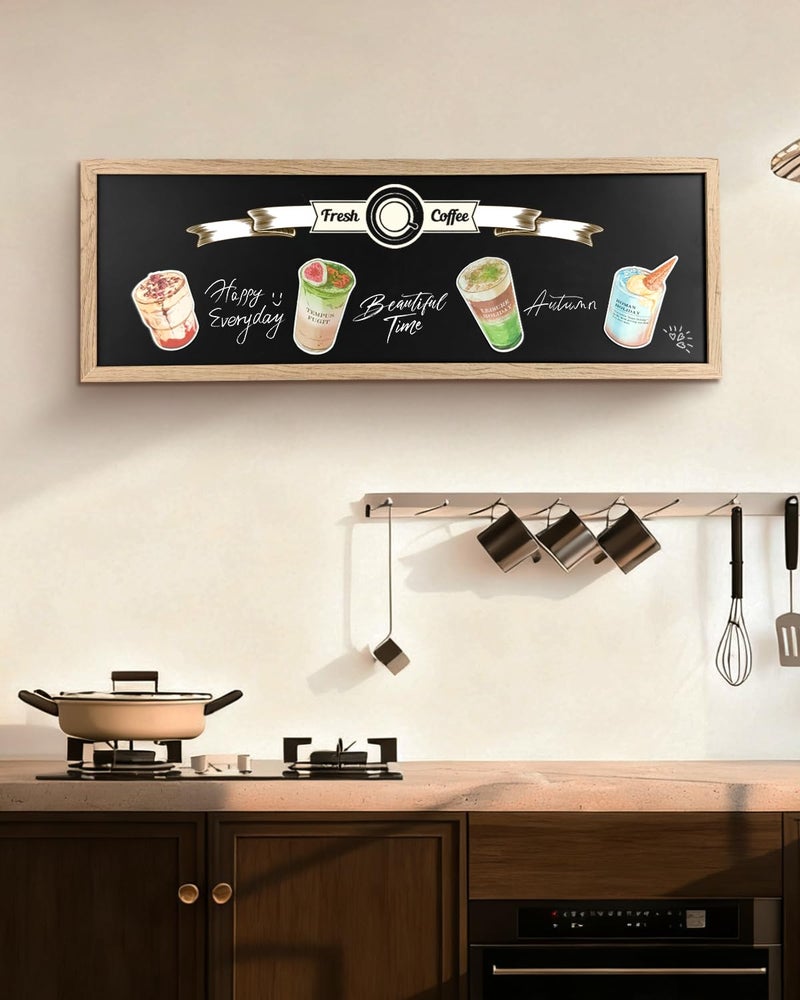 TORASO Magnetic Chalkboard for Wall, Long Chalk Board, Wall Hanging Menu for Restaurant, Food Truck, Kitchen, Chalk Board for Kitchen, Bar & Home Decor 11.8" x 35.4" - Image 5