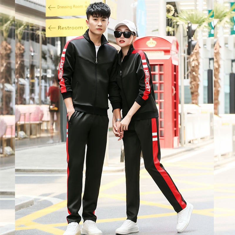 Couple Sports Suit Men'S Youth Stand Collar Sportswear Women'S Running Group Activity School Uniform - Image 3