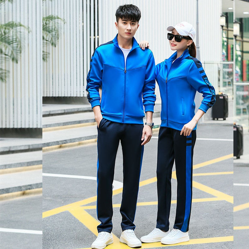 Couple Sports Suit Men'S Youth Stand Collar Sportswear Women'S Running Group Activity School Uniform - Image 2