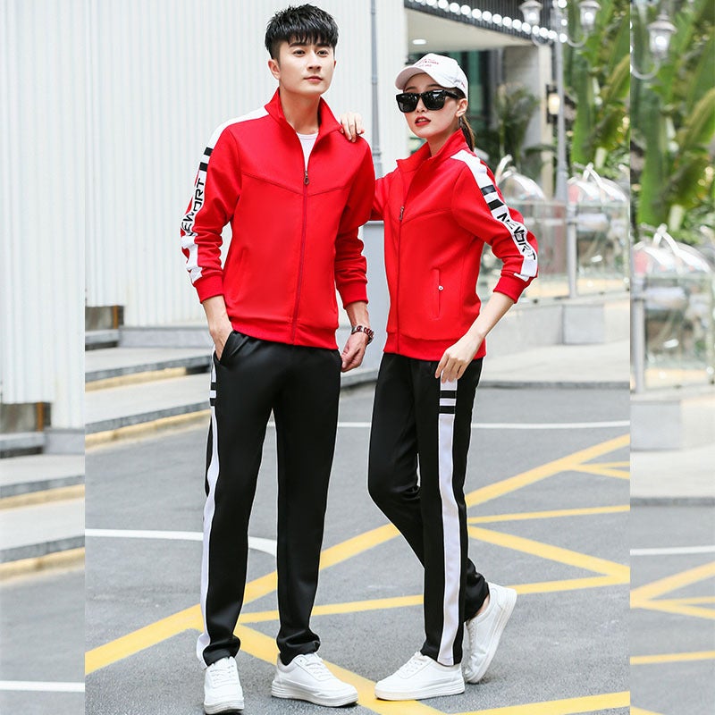 Couple Sports Suit Men'S Youth Stand Collar Sportswear Women'S Running Group Activity School Uniform - Image 4