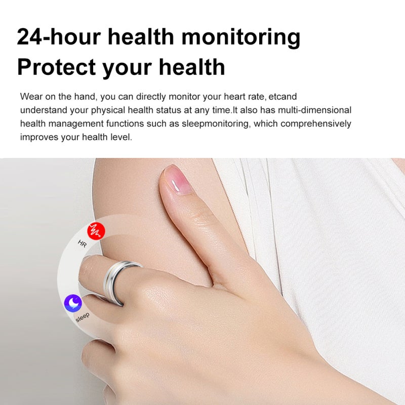الحلقة الذكية SR1، حلقة ذكية بتسجيل وضع متعدد الرياضات، مراقب صحي، حلقة ذكية لرصد معدل القلب واللياقة البدنية والنوم، حلقة مراقبة لياقة بدرجة مقاومة للماء IP68 وعمر بطارية طويل، متوافقة مع تطبيق للرجال والنساء - Image 5