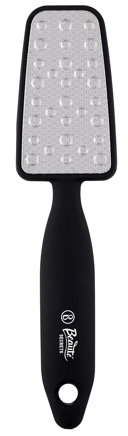Beauté Secrets Foot Rasp Foot File and Callus remover. Foot care pedicure metal surface tool to remove hard skin. Can be Used on both wet and dry feet, Stainless steel file, Black - Image 1