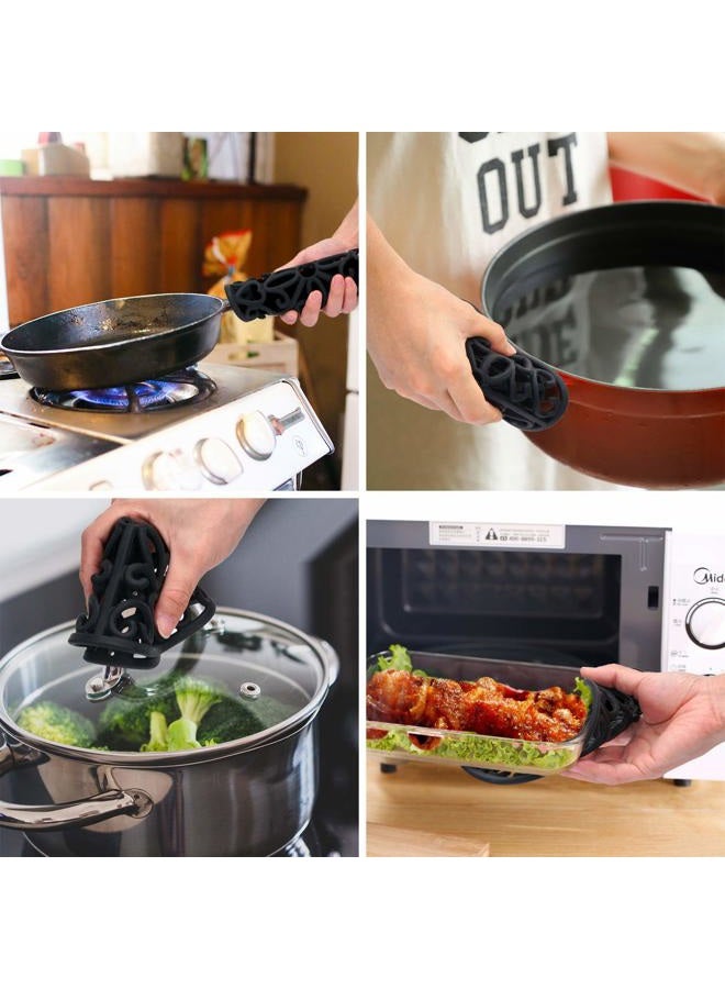 ChefBee Silicone Trivet Mat Set of 3 Non-Slip Heat Resistant Trivet Mat for Table Worktop Protector (Black) - Image 5