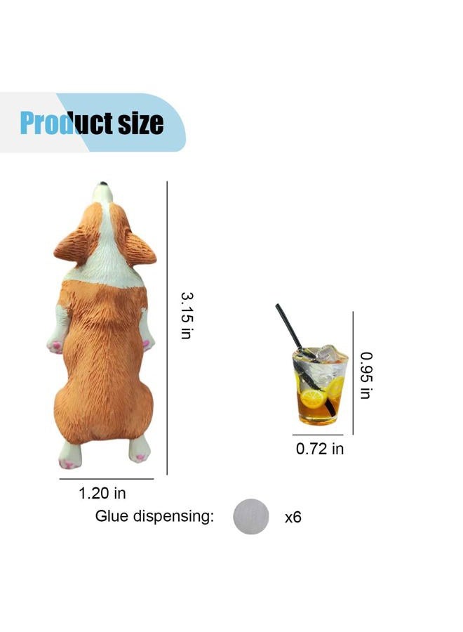 BDZMC Cute Dog Car Rearview Mirror Accessories, Sleeping Corgi & Lemon Tea Dashboard Decoration, Resin Car Ornament, Funny Automotive Mirror Accessories for Home Office - Image 2