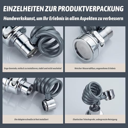 SIYANSHU Faucet Aerator Faucet Sprayer Attachment, Kitchen Faucet Head Replacement with Stretchable Hose, 360° Swivel Faucet Extender Anti-Splash Sink Sprayer Faucet(PACK OF-1) - Image 5