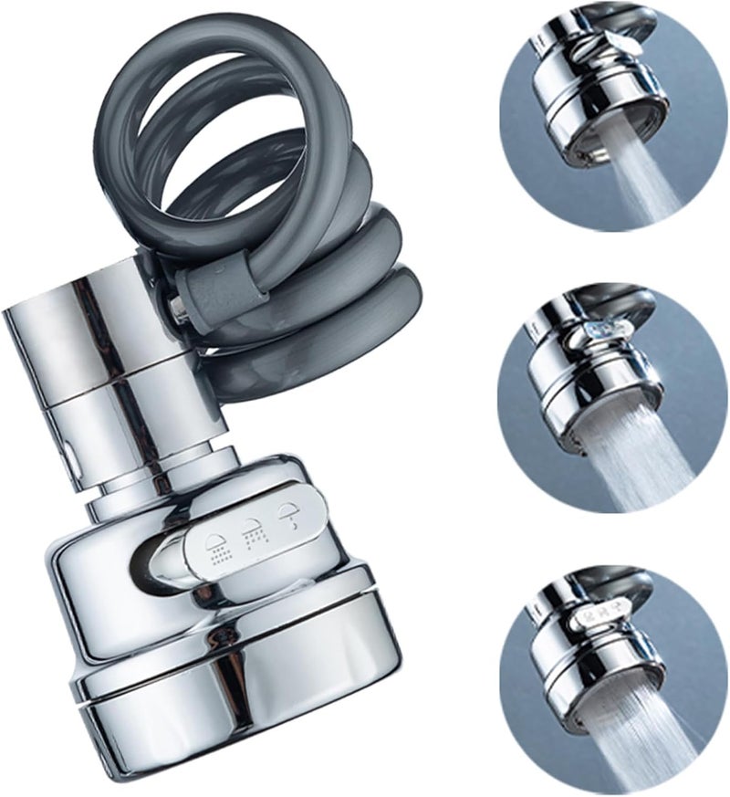 SIYANSHU Faucet Aerator Faucet Sprayer Attachment, Kitchen Faucet Head Replacement with Stretchable Hose, 360° Swivel Faucet Extender Anti-Splash Sink Sprayer Faucet(PACK OF-1) - Image 1