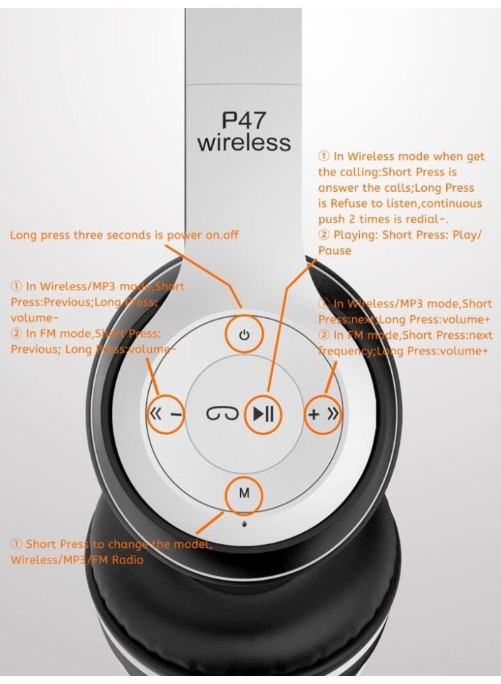 P47 Wireless Headset White - Image 4