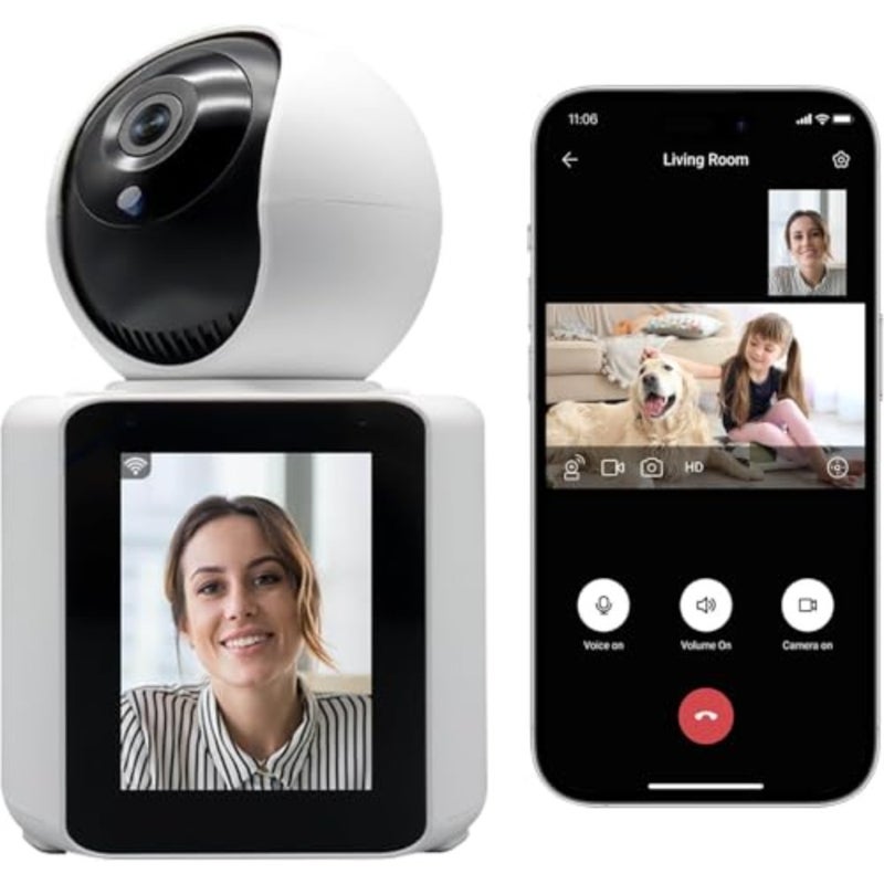 Security Camera for Home, 1080P HD WiFi Pet Dog Camera, Indoor Baby/Elder/Nanny Monitor with Phone App, 360° Smart Rotation, 2.8-Inch Screen - Image 1