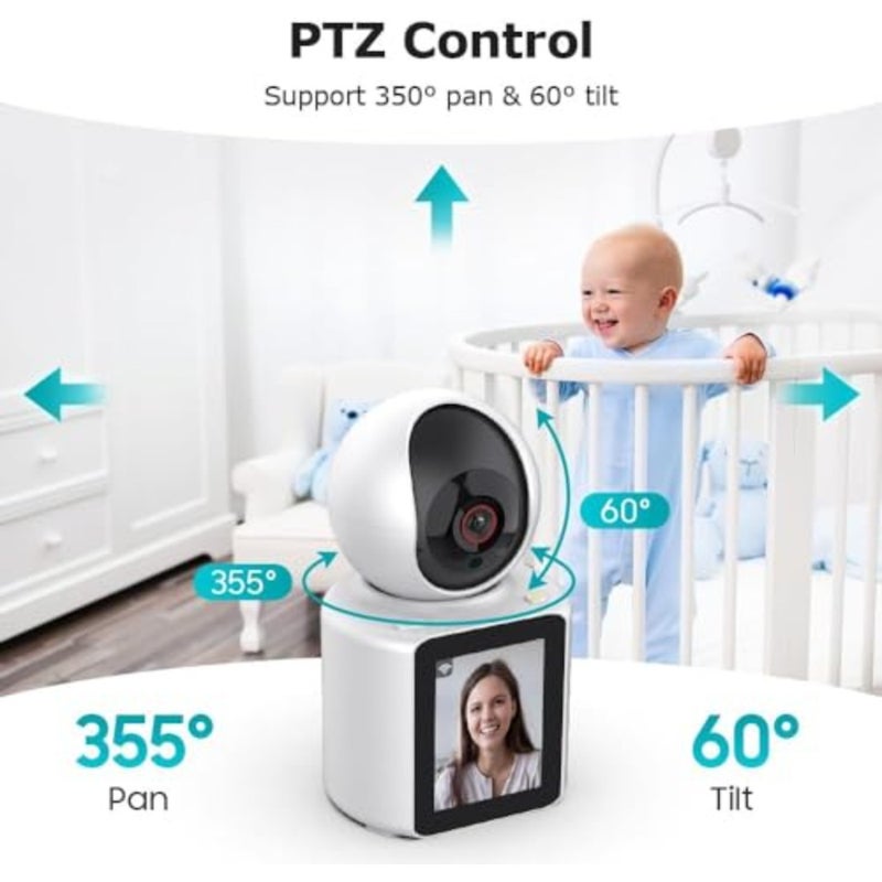 Security Camera for Home, 1080P HD WiFi Pet Dog Camera, Indoor Baby/Elder/Nanny Monitor with Phone App, 360° Smart Rotation, 2.8-Inch Screen - Image 3