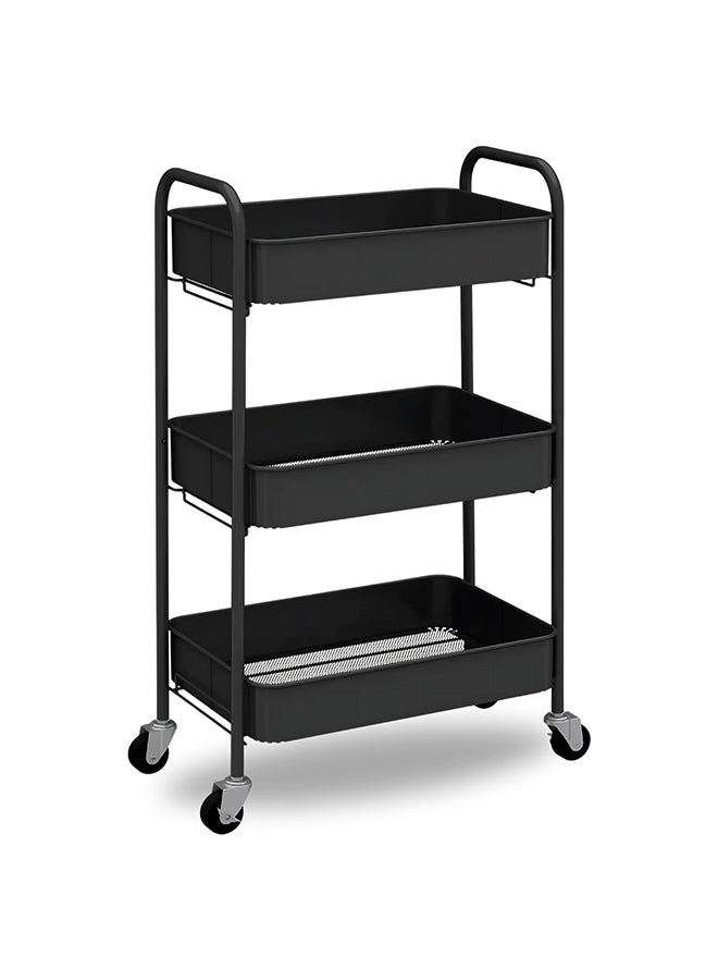 Feelings 3-Tier Multipurpose Storage Trolley | Rectangular Rolling Cart with Wheels | Foldable Utility Organizer for Kitchen, Bathroom, Office & Home  - Image 1
