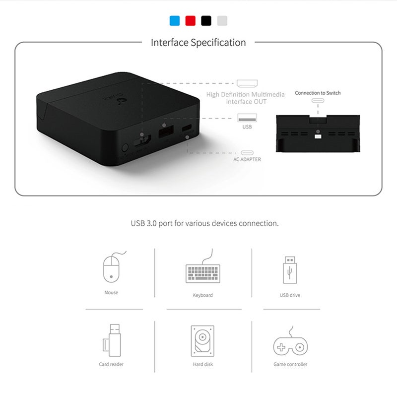 محطة توصيل Gulikit NS05 Switch محمولة لشاحن سويتش ومحول قاعدة الشحن - Image 2
