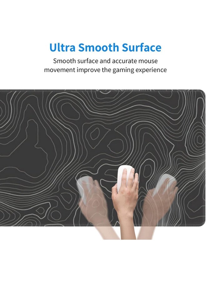 JZS Topographic Contour Gaming Mouse Pad, Large Gaming Mouse Pad, Waterproof Topographic Mouse Pads with Non-slip Rubber Base for Gaming, Office - Image 4
