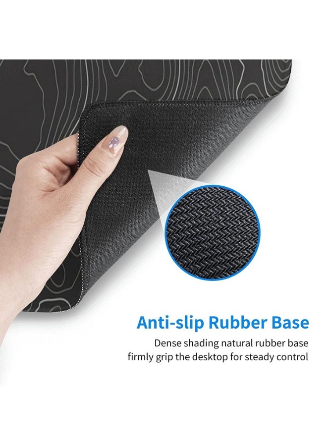 JZS Topographic Contour Gaming Mouse Pad, Large Gaming Mouse Pad, Waterproof Topographic Mouse Pads with Non-slip Rubber Base for Gaming, Office - Image 3