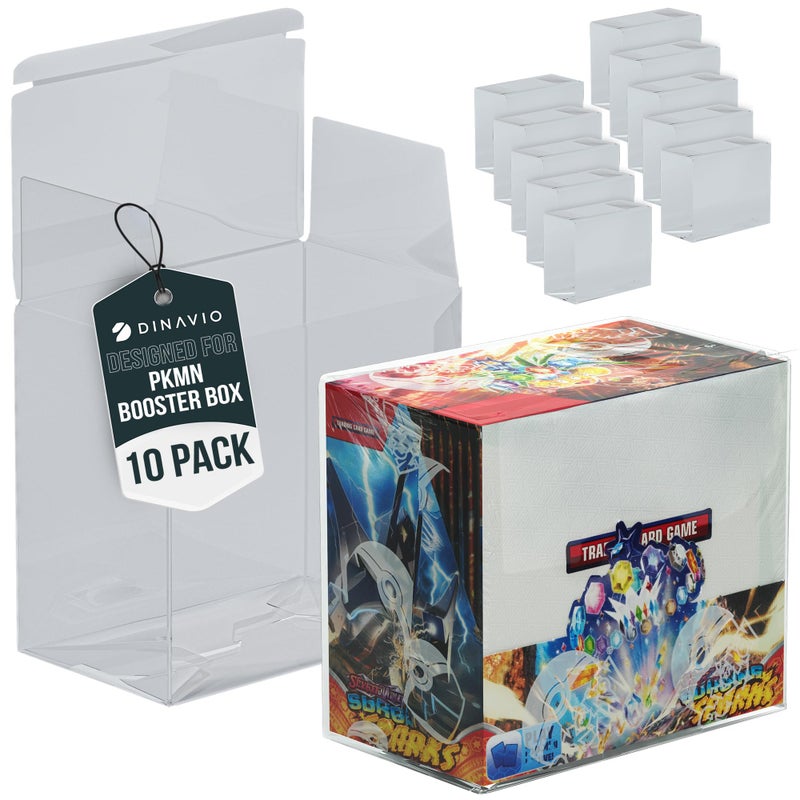 Dinavio Crafthouse Plastic PKMN Booster Box Protector 10 Pack - Booster Box Case Display Protectors - Compatible with English PKMN Booster Boxes - 0.5mm Thick (Pack of 10) - Image 1