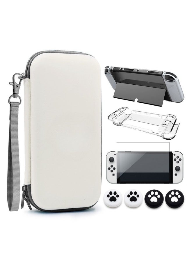 Generic 适用任天堂switch OLED保护套装 Switch 主机收纳包保护壳钢化膜-产品颜色:oled套装包绿色拉链  - Image 2