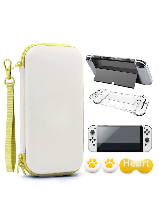 Generic 适用任天堂switch OLED保护套装 Switch 主机收纳包保护壳钢化膜-产品颜色:oled套装包绿色拉链  - Image 3