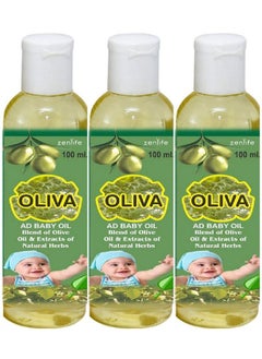 Afflatus Ayurvedic Oliva Ad Baby Oil For Baby Massage ;; Enriched With Olive Oil & Vitamin A D & E For Healthy Babies 100Ml (Pack Of 3)  - Image 2