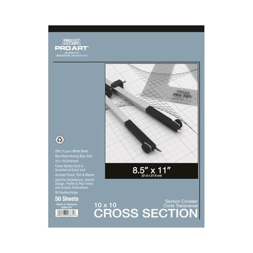 Pro Art 8-1/2-Inch by 11-Inch Cross Section Paper Pad, 10 Squares per Inch - Image 1