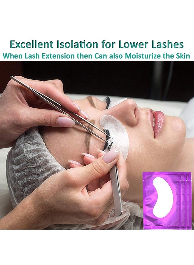 HS Under Eye Pads, 50 Pairs Eyelash Extension Lint Free Gel Patches For Beauty Salon False Eyelash Extensions Grafting (Purple) - Image 3
