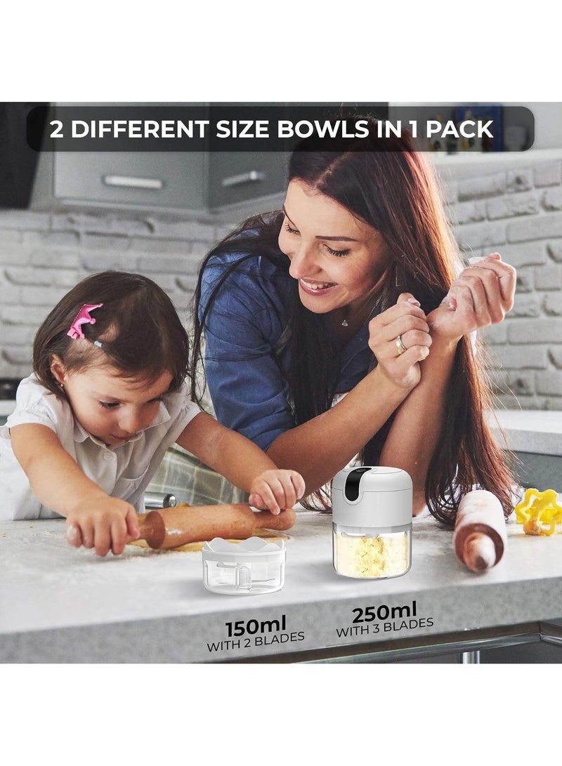 Arabest Electric Garlic Chopper,Cordless Mini Chopper with USB Rechargeable,304 Stainless Steel Blade,250ml Portable Electric Mini Food Chopper for Garlic,Ginger,Onion,Meat  - Image 5