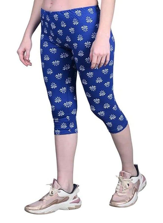 LOVO Girl's Cotton Printed 3/4th Capri/Leggings (GCAP0103, Royal Blue, Magenta, 11-12 Years) Pack of 2 - Image 3