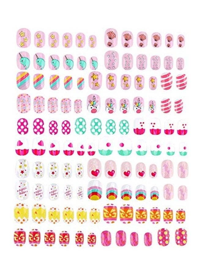 NIBEMINENT 120-Piece Fake Artificial Fingernails Multicolour - Image 1