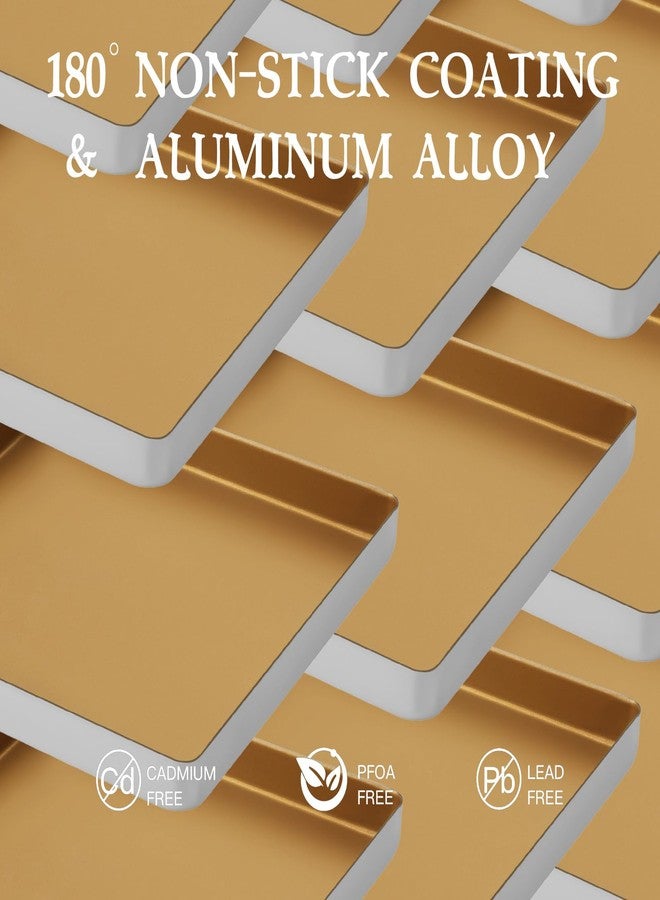 Marimer FOR BAKE Non-Stick 11" Square Baking Sheet - Golden Aluminum Alloy Oven Pan for Perfect Cookies & More - Warp Resistant & Easy to Clean - 11 x 11 x 1 Inch - Image 3