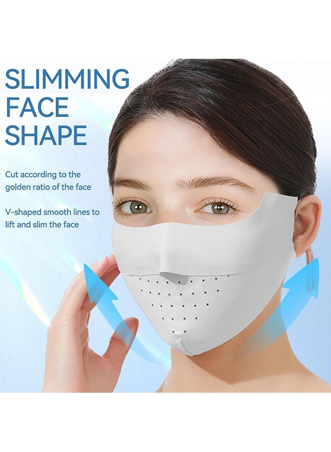 دبليو أف أف أو 5 قطع مجموعة أقنعة الوجه الحريرية الثلجية القابلة للتنفس - قناع الوجه بالأشعة فوق البنفسجية - الحماية من أشعة الشمس - قناع الوجه الرياضي - غطاء وجه شبكي قابل للتنفس - غطاء وجه من القماش مقاوم للأشعة تحت أشعة الشمس - قابل للغسل ، قابل لإعادة الاستخدام - للجري لصيد الأسماك درع الوجه الرياضي للجولف (رمادي فاتح) - Image 5