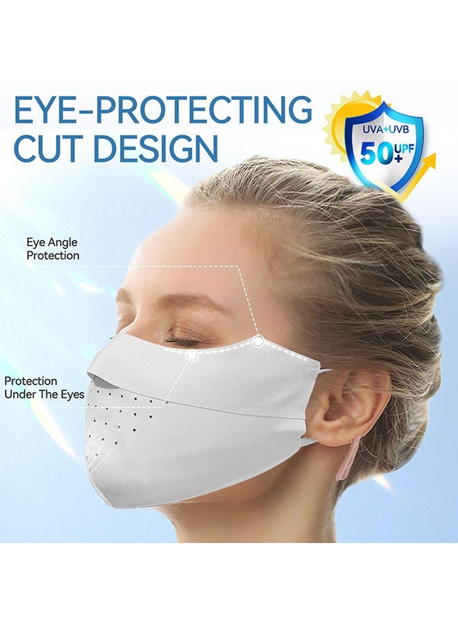 دبليو أف أف أو 5 قطع مجموعة أقنعة الوجه الحريرية الثلجية القابلة للتنفس - قناع الوجه بالأشعة فوق البنفسجية - الحماية من أشعة الشمس - قناع الوجه الرياضي - غطاء وجه شبكي قابل للتنفس - غطاء وجه من القماش مقاوم للأشعة تحت أشعة الشمس - قابل للغسل ، قابل لإعادة الاستخدام - للجري لصيد الأسماك درع الوجه الرياضي للجولف (رمادي فاتح) - Image 3