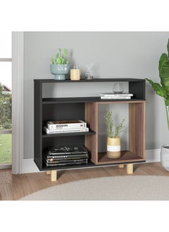 Home Box Wooden Storage Cabinet Cupboard  - Mdp 15Mm Color Black/Nutbrown 35 x 90 x 80.5 cm  - Image 1