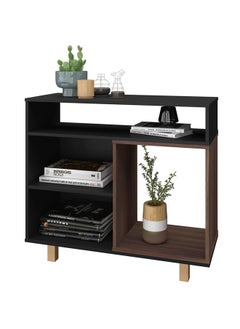 Home Box Wooden Storage Cabinet Cupboard  - Mdp 15Mm Color Black/Nutbrown 35 x 90 x 80.5 cm  - Image 2