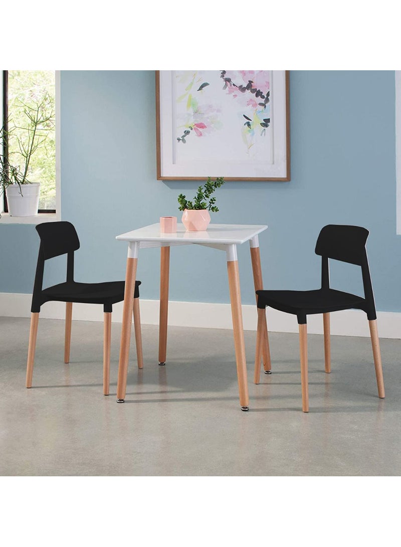 Mahmayi Mahmayi TJ HYL-088 Wooden Legs with Plastic moulded Dining Chair Black  - Image 2