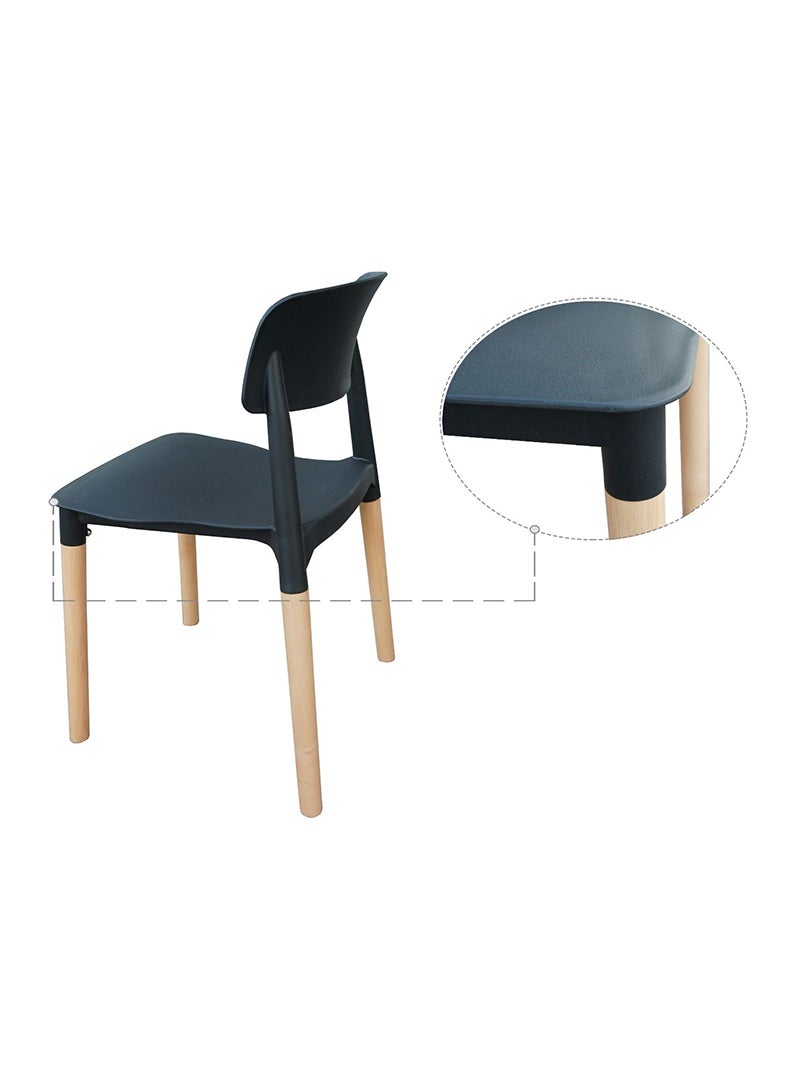 Mahmayi Mahmayi TJ HYL-088 Wooden Legs with Plastic moulded Dining Chair Black  - Image 3