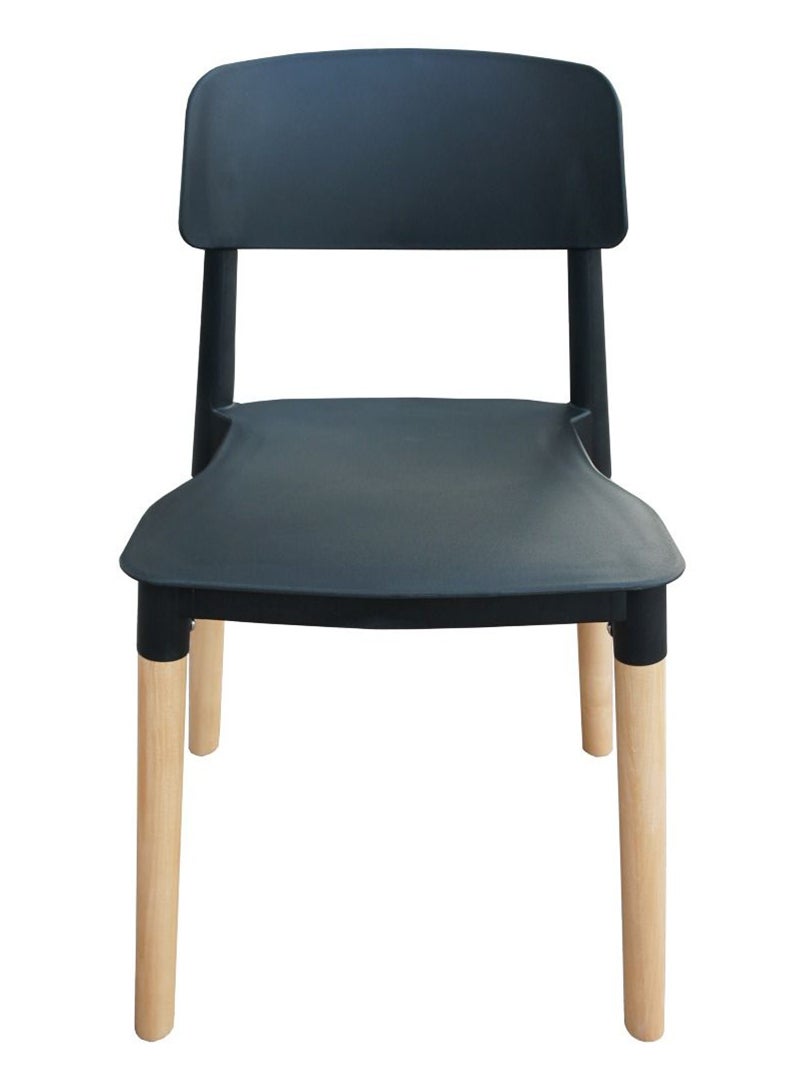 Mahmayi Mahmayi TJ HYL-088 Wooden Legs with Plastic moulded Dining Chair Black  - Image 4