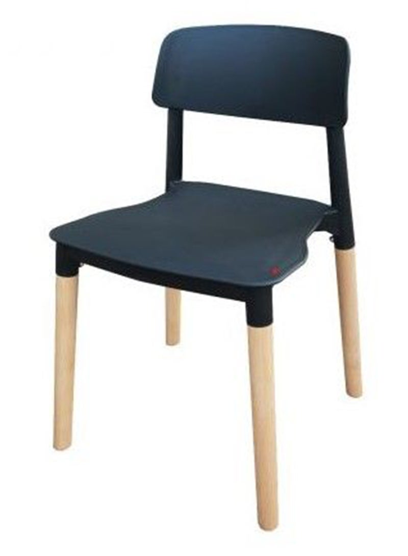 Mahmayi Mahmayi TJ HYL-088 Wooden Legs with Plastic moulded Dining Chair Black  - Image 1