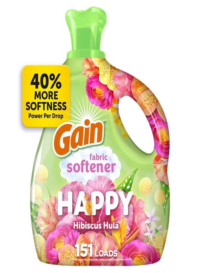 Gain Liquid Fabric Softener (Fabric Conditioner), Happy, 101 fl oz, 151 Loads - Image 1