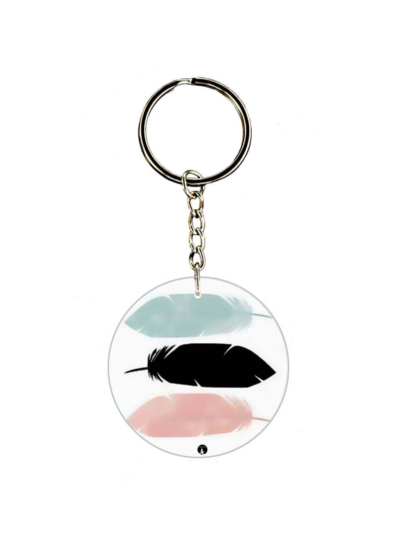 RKN Feather Printed Dual Sided Keychain