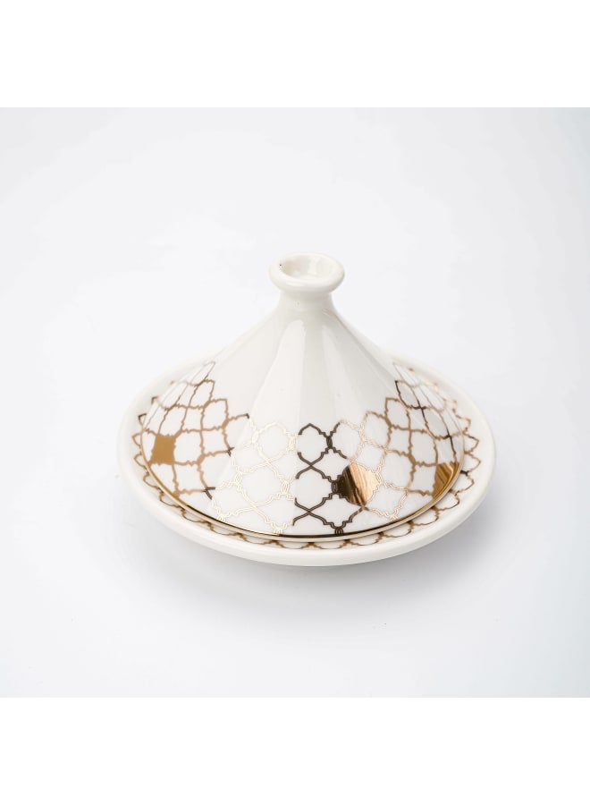 Zinnia Rosa By Zinnia Porcelain Tamreya Dish With Lid, 15 Cm Size, Marrakech