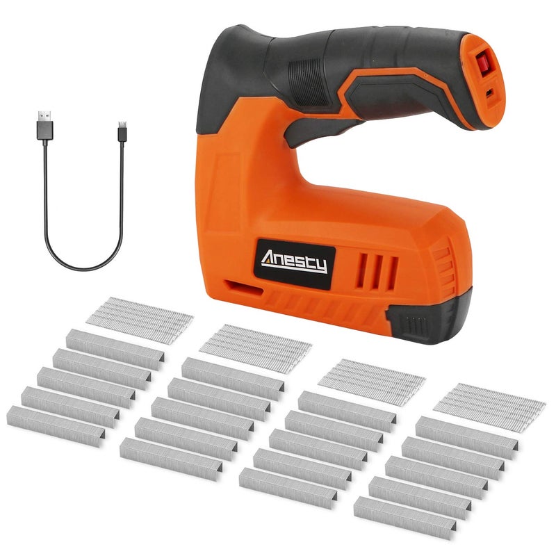 Anesty Cordless Staple Gun, 2in1 Electric Stapler & Nailer, Rechargeable Stapler/Tacker, with 2000pcs 10mm Nails and 2000pcs 10mm Staples [Small, Lightweight, Compact] - Image 1