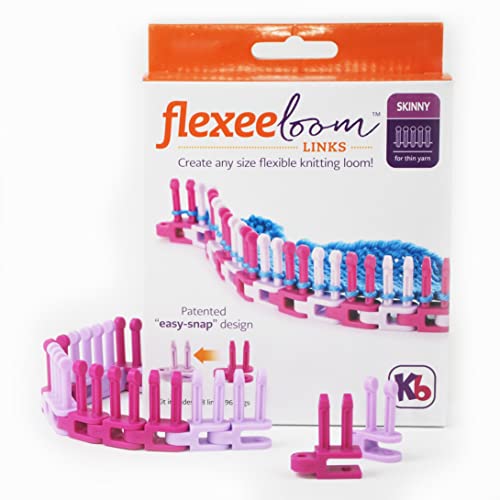Authentic Knitting Board Flexee Loom Links Skinny, Small Gauge, for Thin Yarn, 48 Links, 96 pegs - Image 1